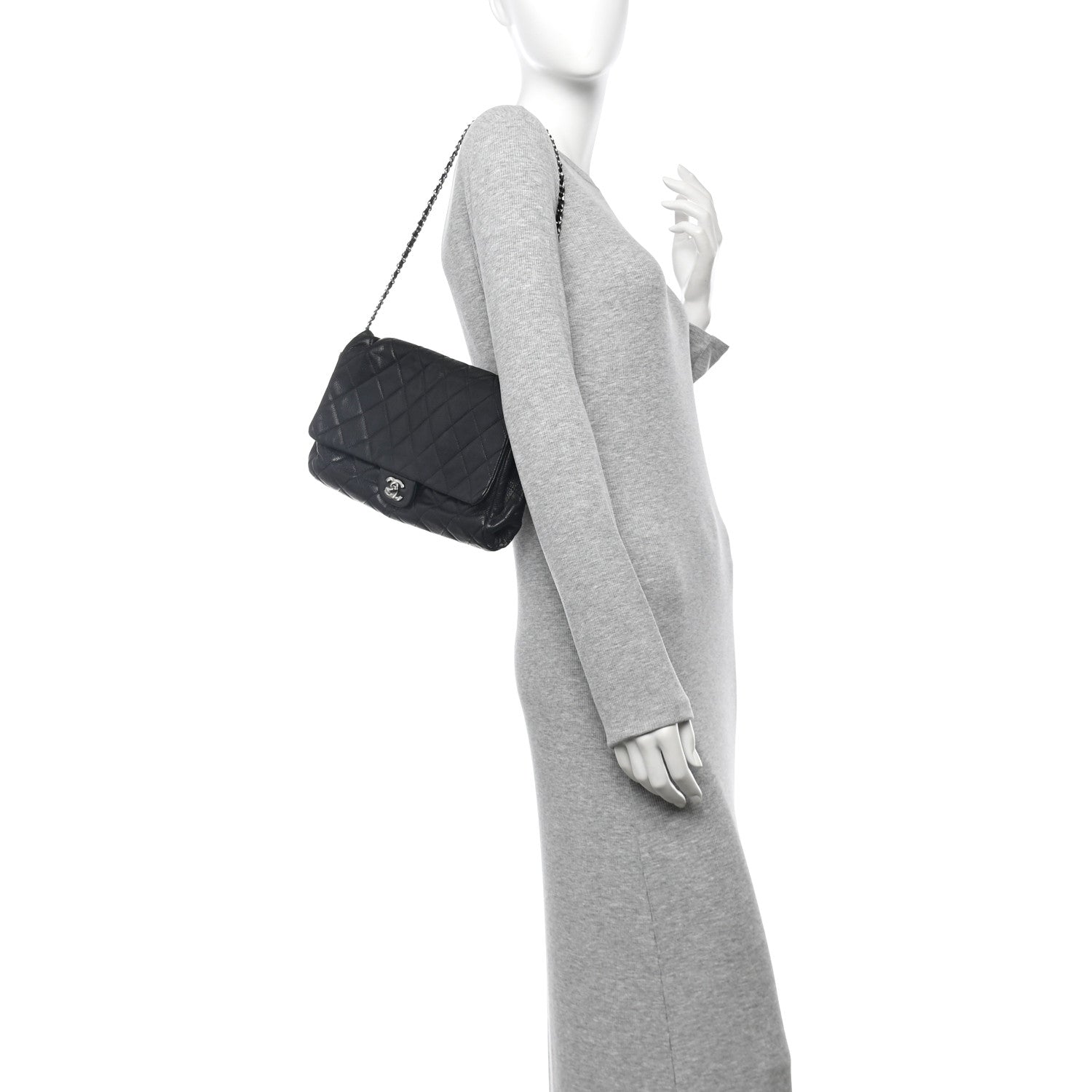 Chanel Caviar Quilted Clutch With Chain Flap Black 2 of 12