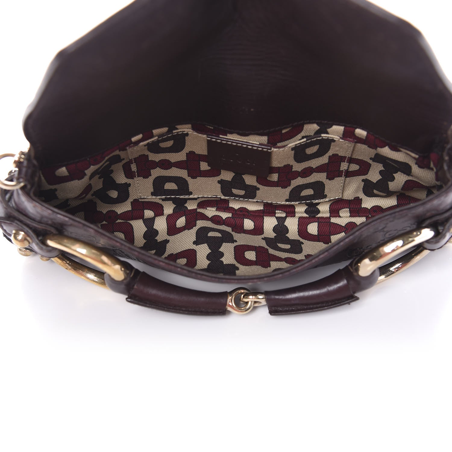 Gucci Guccissima Small Horsebit Chain Clutch Chocolate 5 of 14