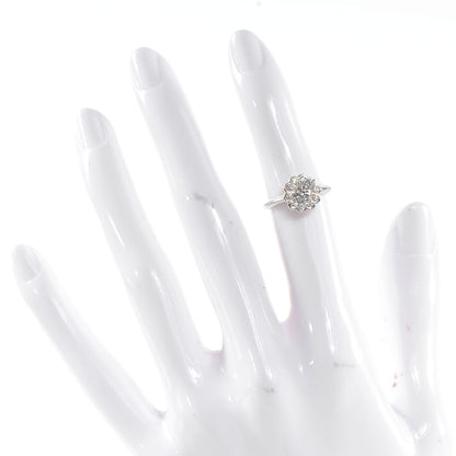 Tiffany Platinum Diamond Flower Ring 4.5 2 of 5
