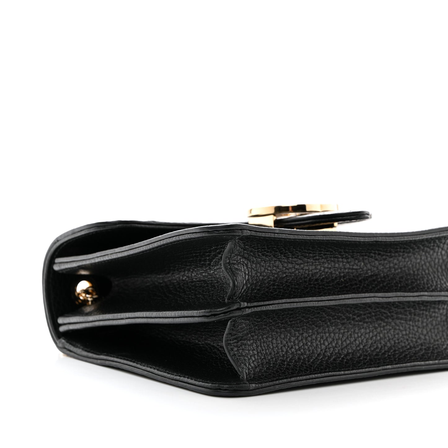 Dollar Calfskin Small Interlocking G Shoulder Bag Black