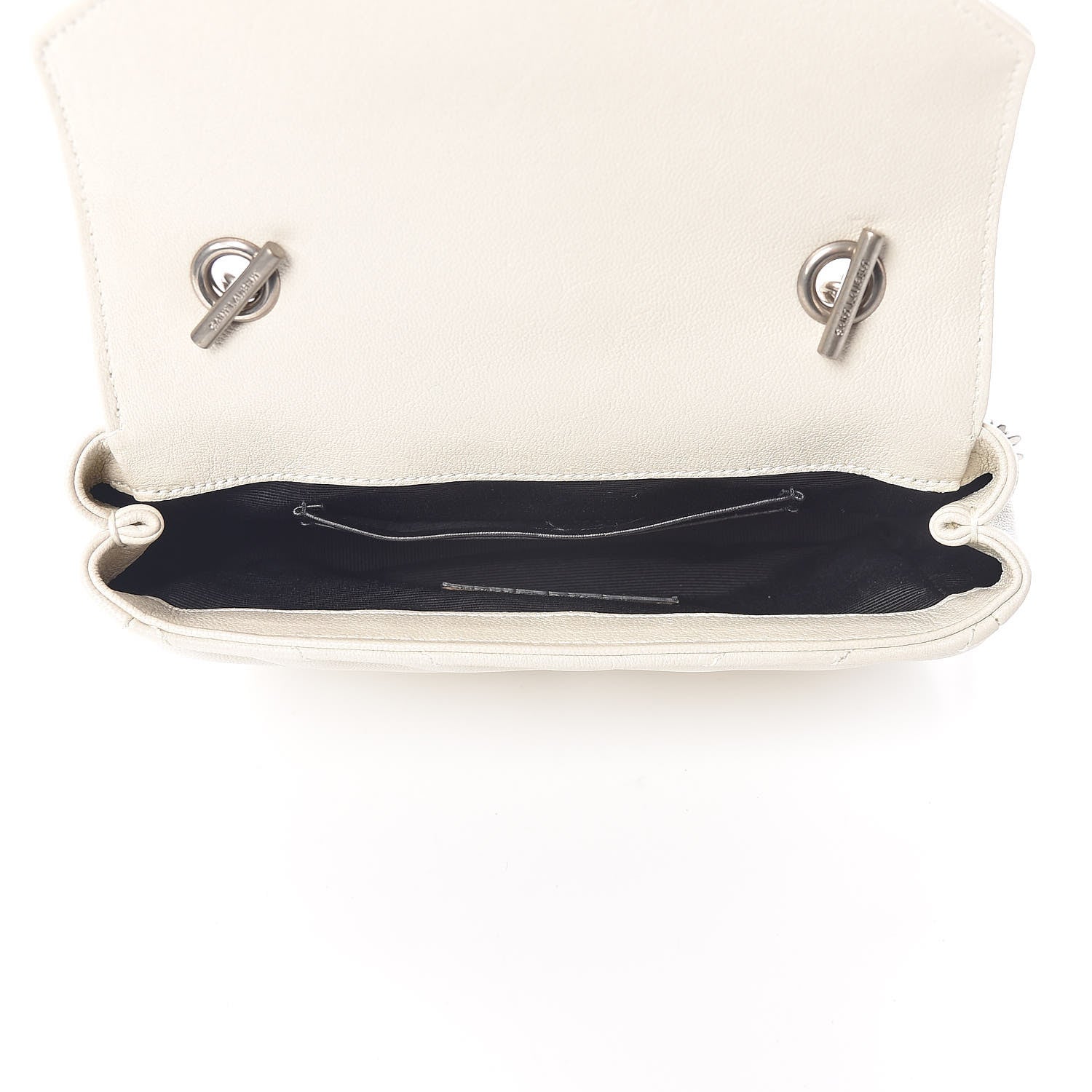 Saint Laurent Sheepskin Matelasse Monogram Classic Baby Chain Bag White 5 of 17