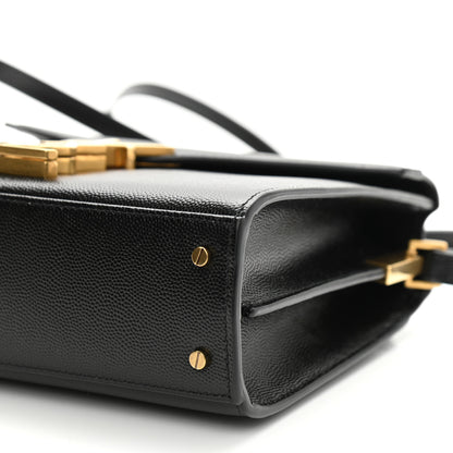 Saint Laurent Grain de Poudre Mini Classic Monogram Cassandra Top Handle Black 9 of 10