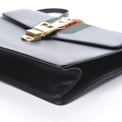 Gucci Calfskin Medium Sylvie Top Handle Bag Black 9 of 9