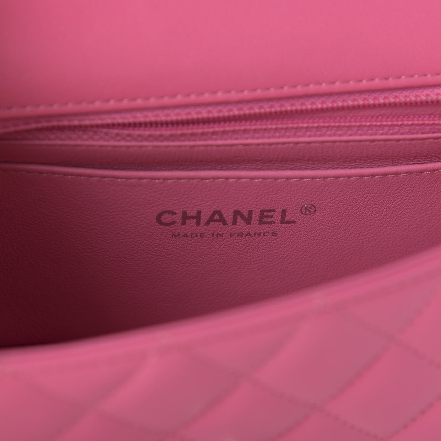 Lambskin Quilted Mini Rectangular Flap Dark Pink