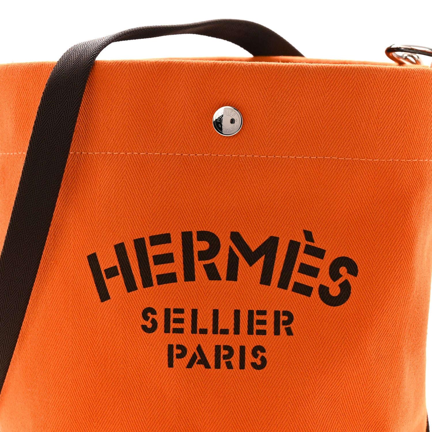 Hermes Toile Natural Barenia Sac De Pansage Grooming Bag Orange Kaki 8 of 10