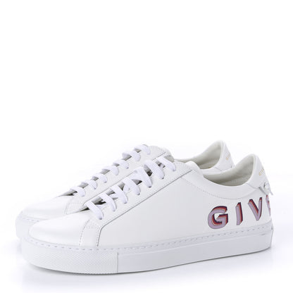 Givenchy Calfskin Logo Womens Urban Street Sneakers 38 White Red 3 of 12