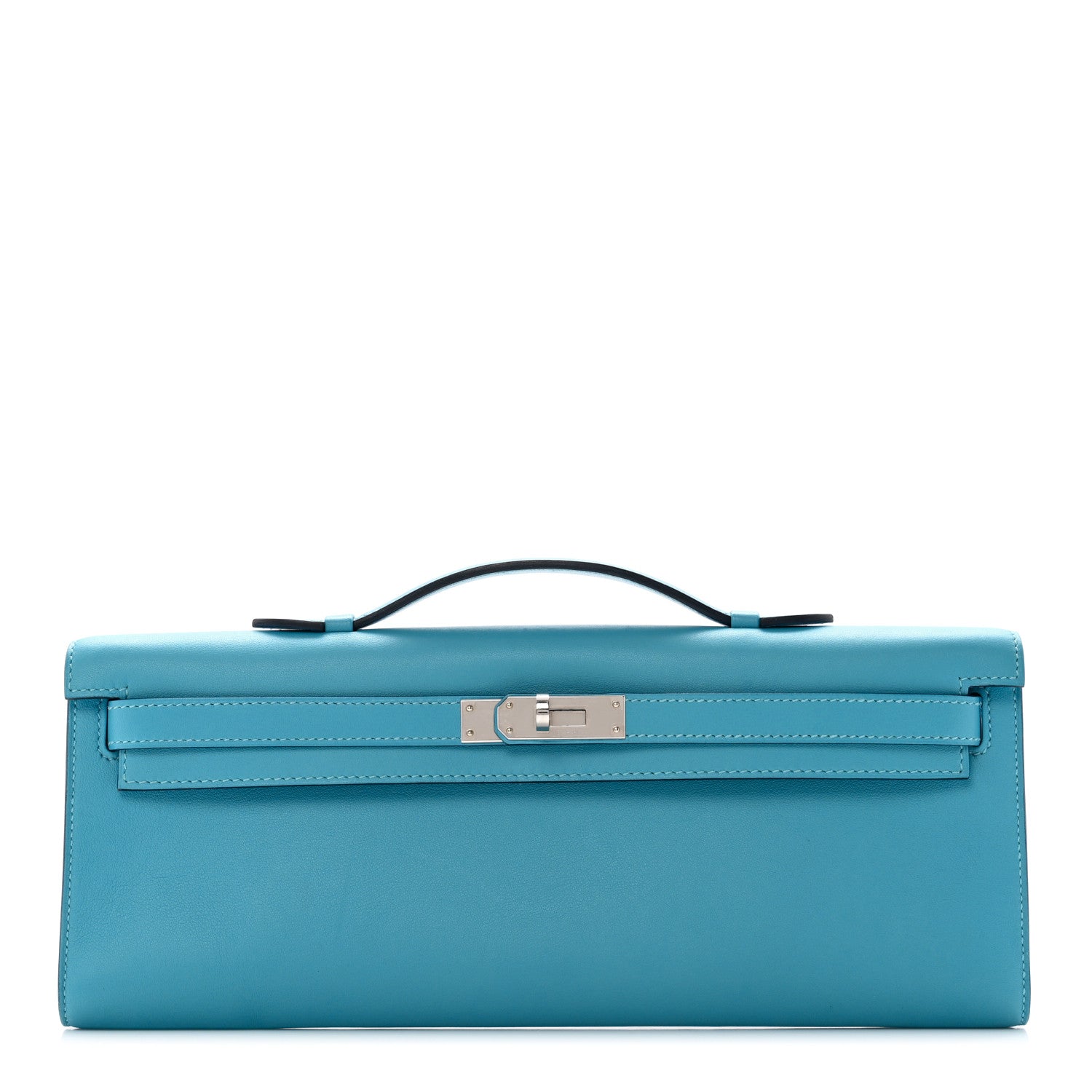 Hermes Swift Kelly Cut Clutch Pochette Bleu Paradis 1 of 8