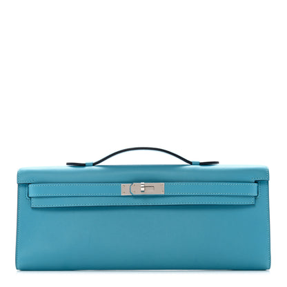 Hermes Swift Kelly Cut Clutch Pochette Bleu Paradis 1 of 8