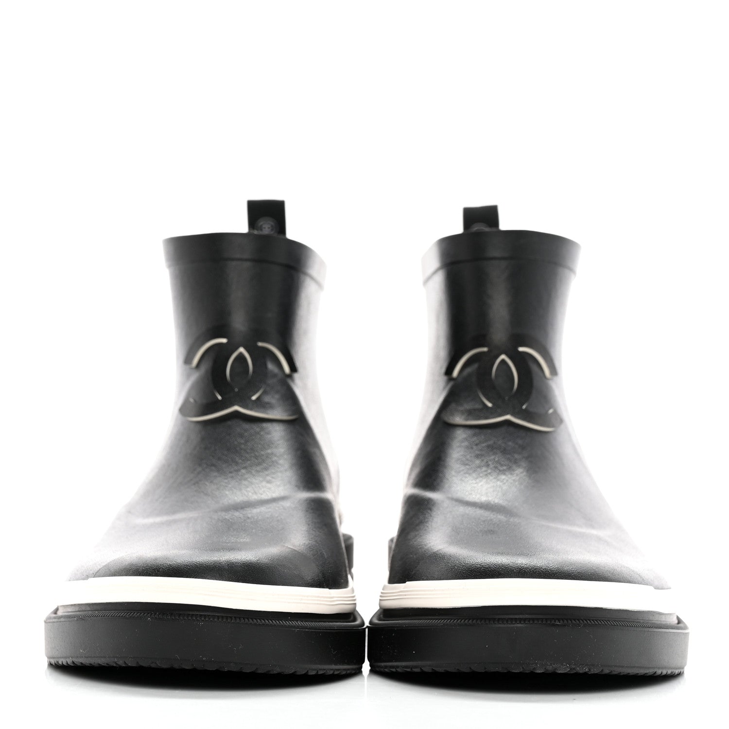Chanel Rubber CC Short Rain Boots 40 Black 2 of 9