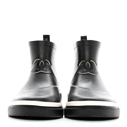 Chanel Rubber CC Short Rain Boots 40 Black 2 of 9