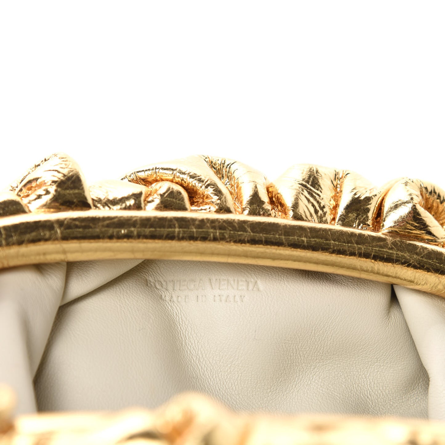 Metallic Crinkled Lambskin The Mini Pouch Oro