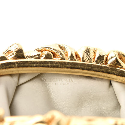 Bottega Veneta Metallic Crinkled Lambskin The Mini Pouch Oro 8 of 12