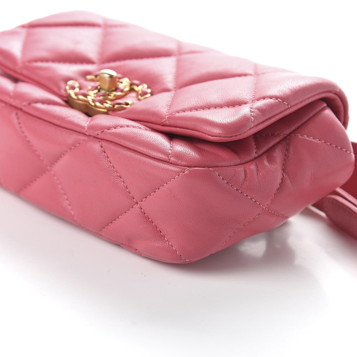 Chanel Lambskin Quilted 19 Waist Bag Pink 12 of 21