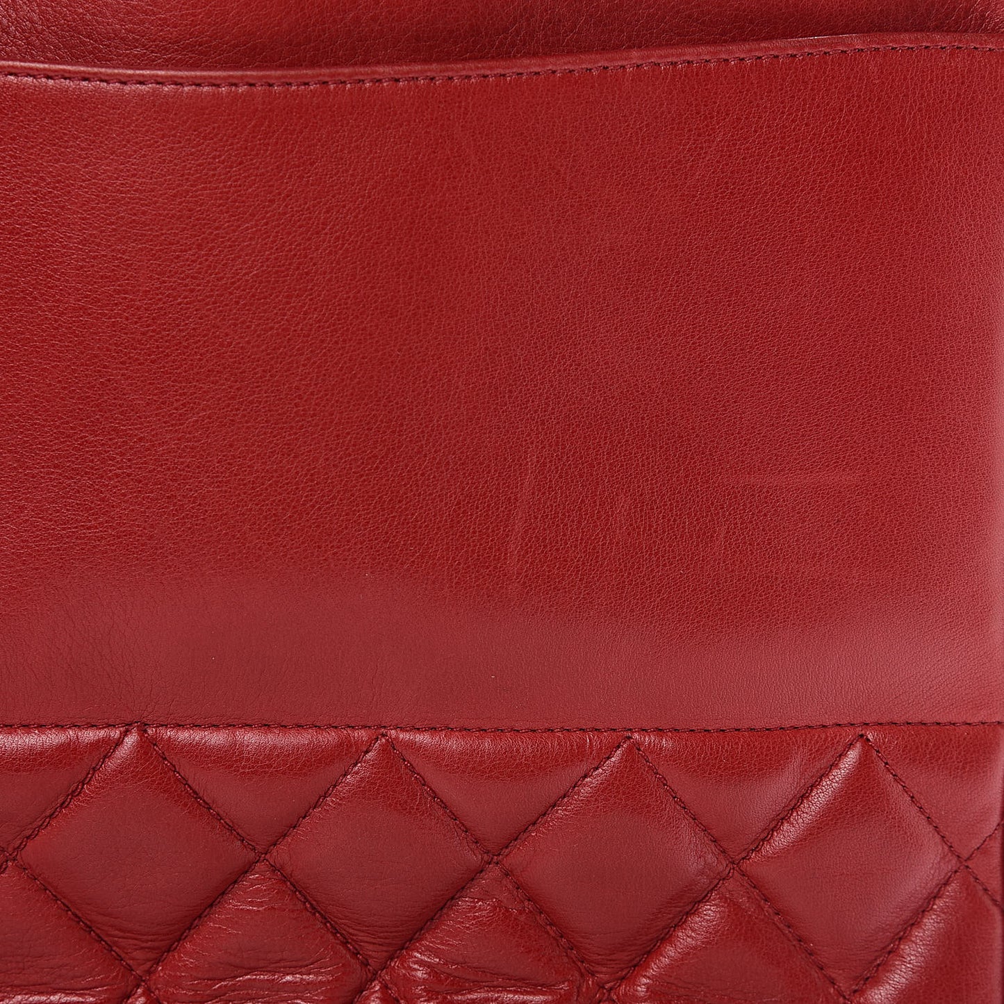 Lambskin Quilted Tote Red