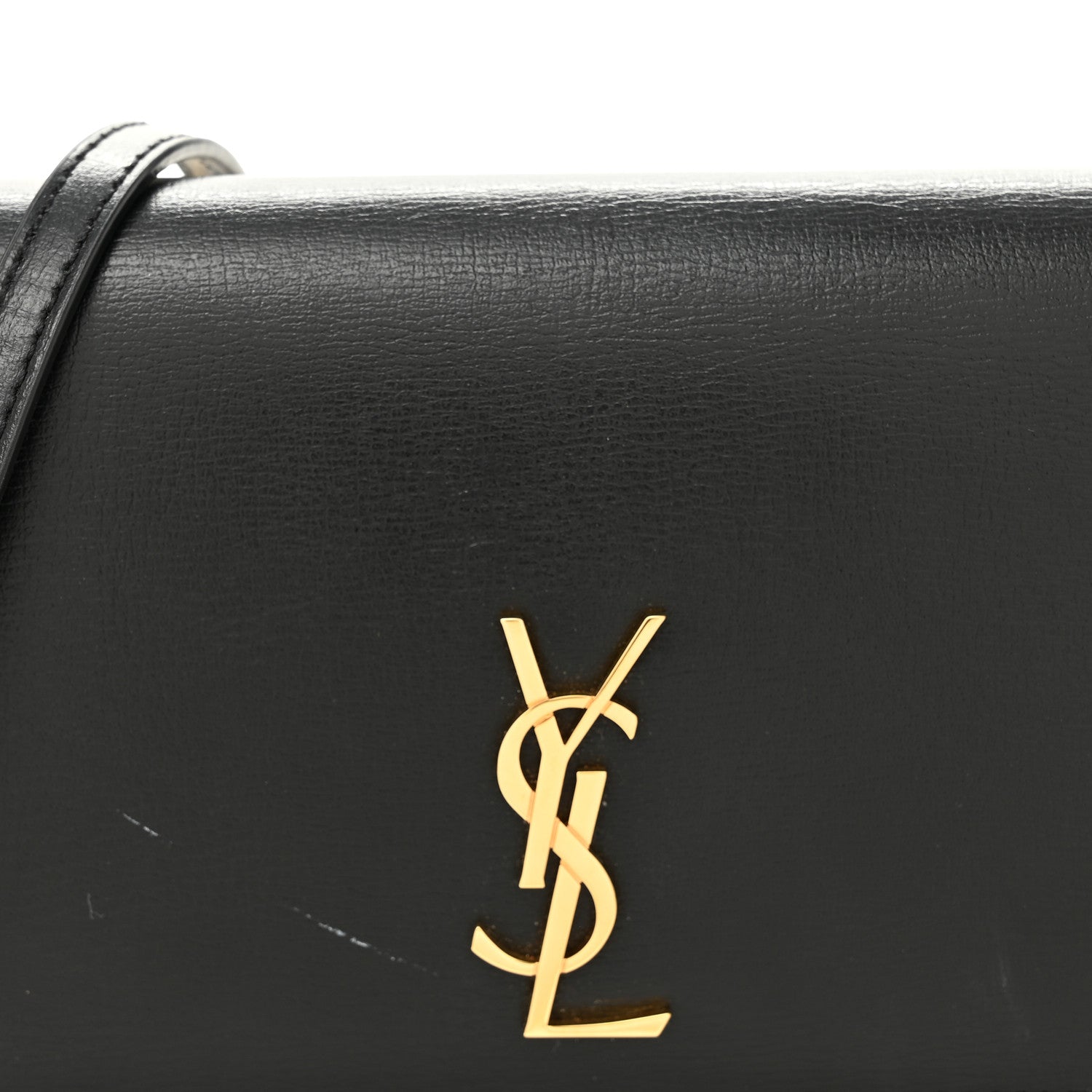 Saint Laurent Grained Calfskin Monogram Phone Holder Crossbody Black 7 of 10