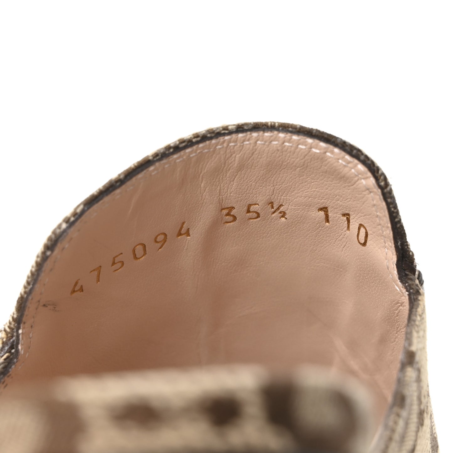 Monogram Jumbo GG Malaga Kid Womens Princetown Slippers 35.5 Camel Ebony New Acero Beige
