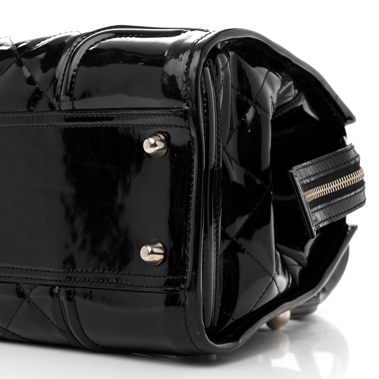 Burberry Patent Quilted Large Manor Tote  Black 10 of 11