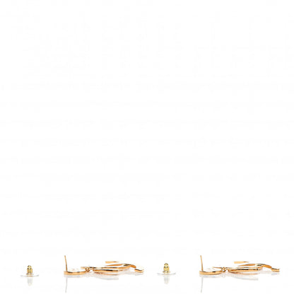 Chanel Metal Large Paris Button Earrings Gold 3 of 5