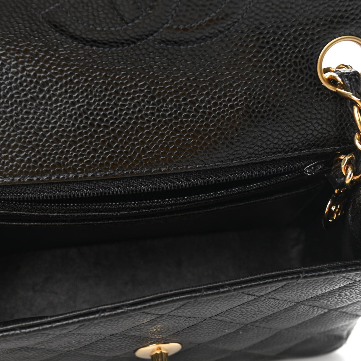 Caviar Quilted Mini Square Flap Black