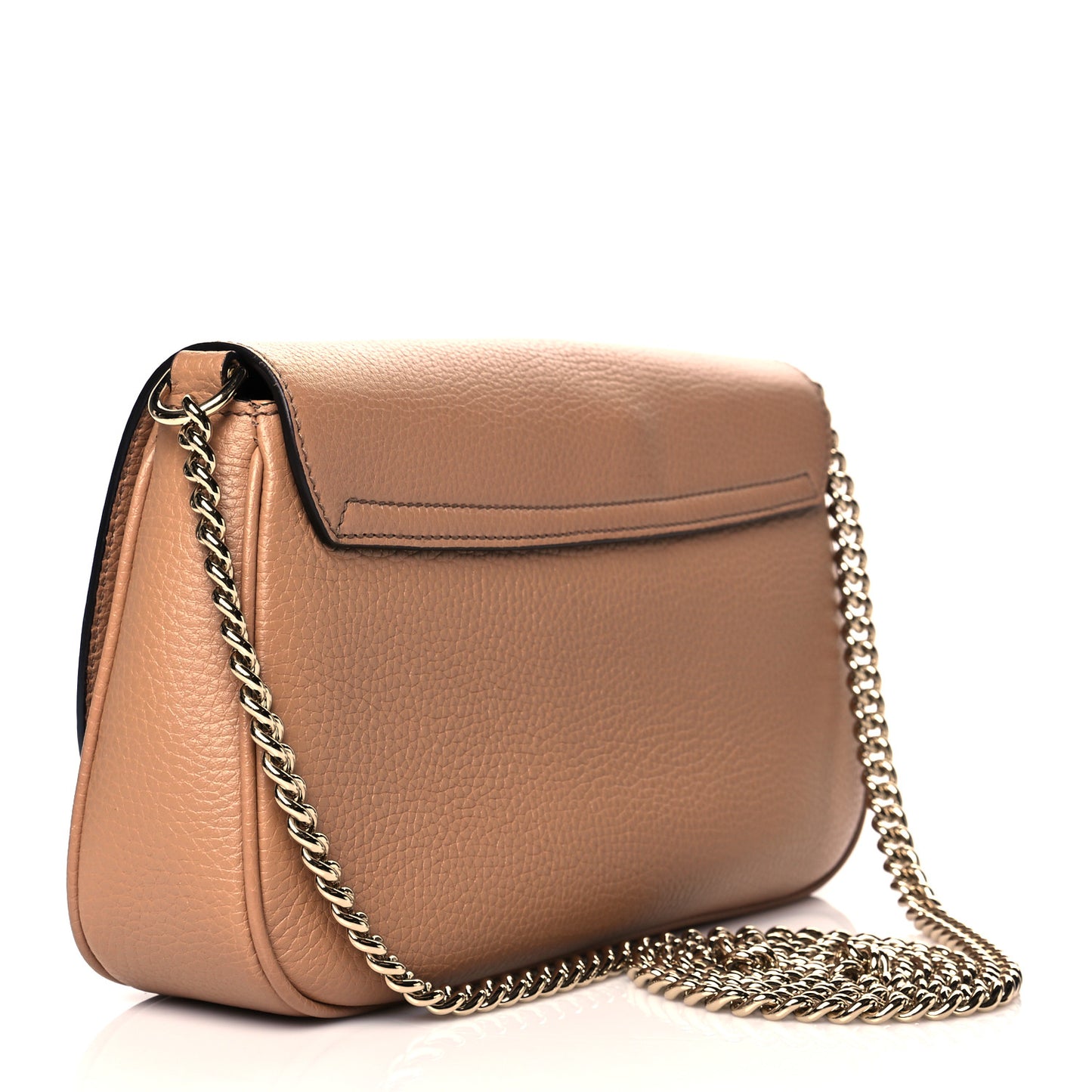 Pebbled Calfskin Medium Soho Flap Crossbody Camelia
