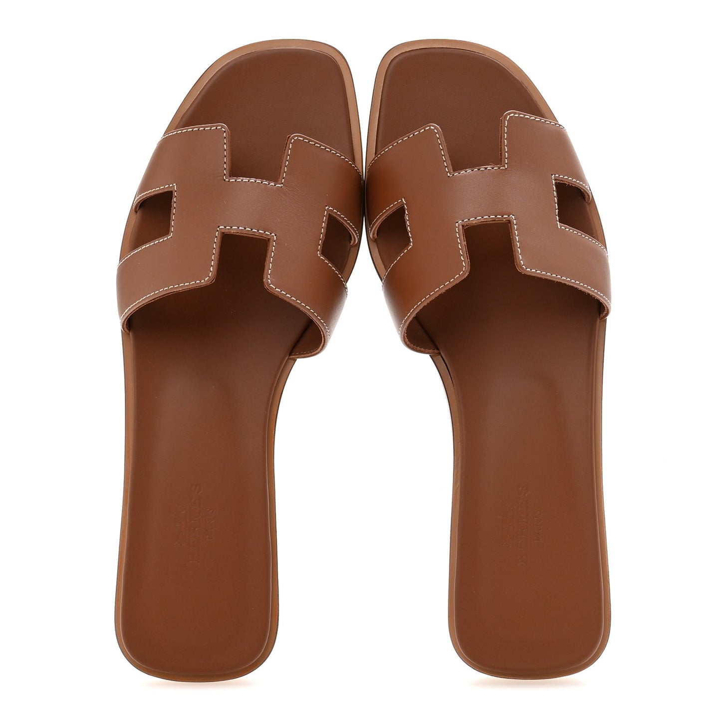 Box Calfskin Oran Sandals 38.5 Gold