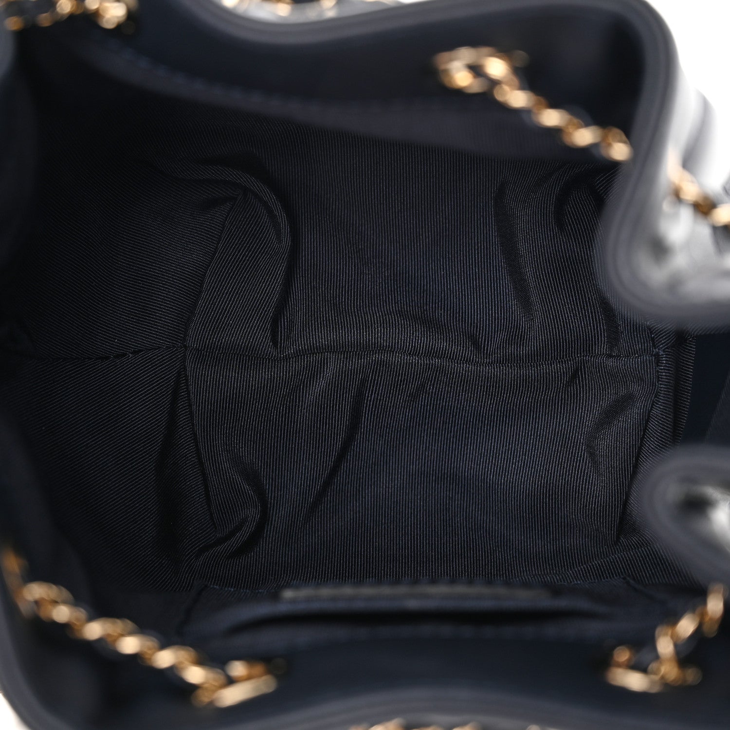 Chanel Lambskin Quilted CC Dweller Drawstring Bucket Bag Navy 5 of 11