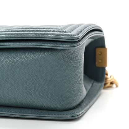 Chanel Caviar Quilted Medium Boy Flap Blue 9 of 10