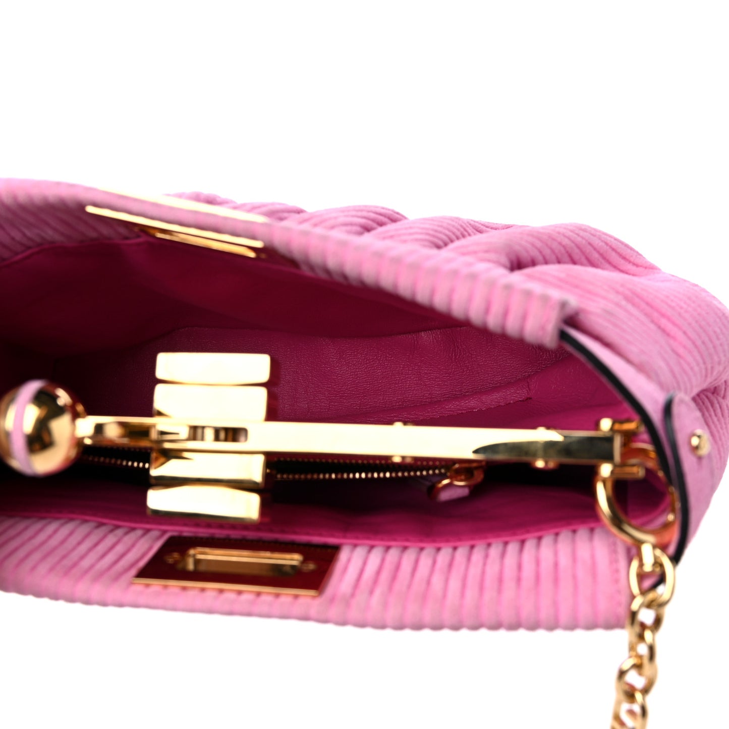 Camoscio Line Embossed Small Peekaboo Click Bag Lollypop