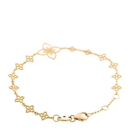 Roberto Coin 18K Yellow Gold Diamond Principessa Flower Link Bracelet 2 of 5