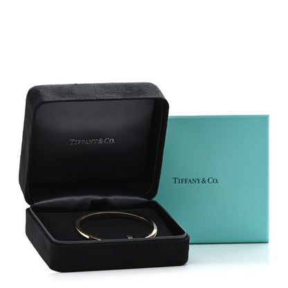 Tiffany 18K Yellow Gold Diamond Narrow T1 Hinged Bangle Bracelet 4 of 4