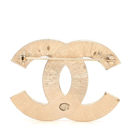 Chanel Metal Quilted CC Brooch Silver Gold 3 of 5