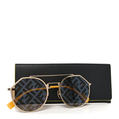 Fendi Metal Eyeline Aviator Sunglasses FF M0021/S  Gold 7 of 7