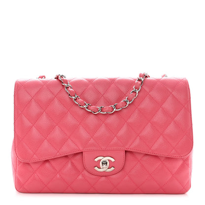 Chanel Caviar Quilted Jumbo Double Flap Pink 1 of 12
