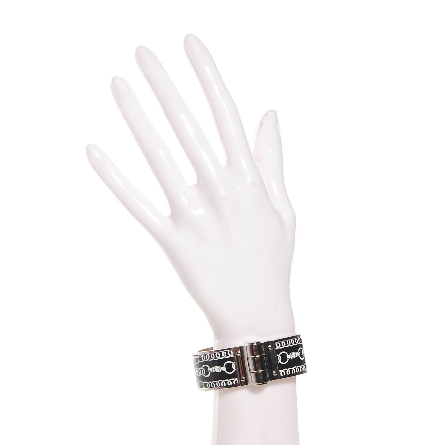Hermes Enamel Balades Equestres Wide Hinged Bracelet Small 2 of 6