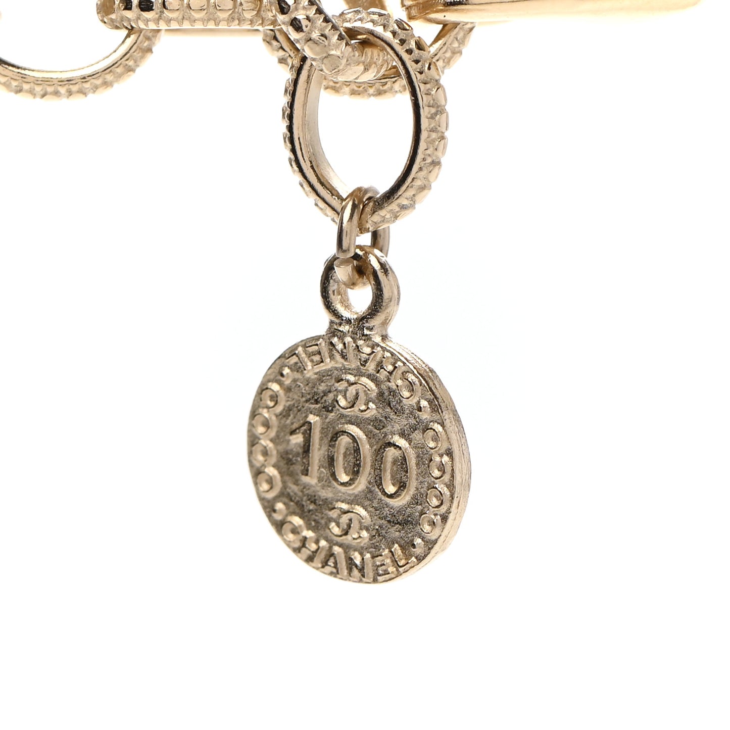 Pearl CC 100th Anniversary Necklace Light Gold