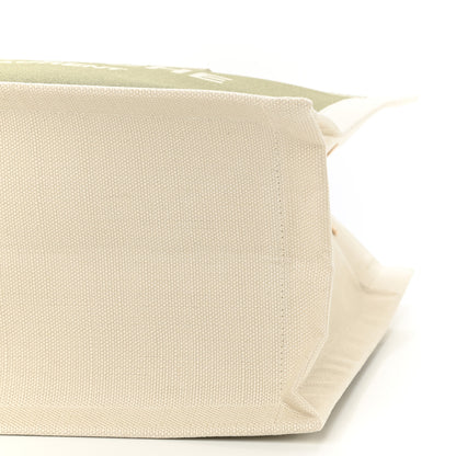 Saint Laurent Linen Calfskin Small Rive Gauche Tote Military Green Blanc Vintage 10 of 10