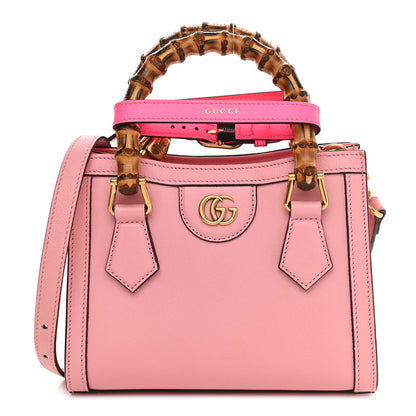 Gucci Wonka Grain Calfskin Mini Diana Tote Bag Wild Rose Fuxia Fluo 1 of 9