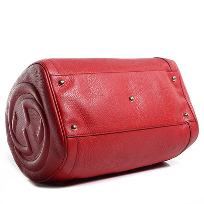 Gucci Pebbled Calfskin Medium Soho Boston Red 4 of 7