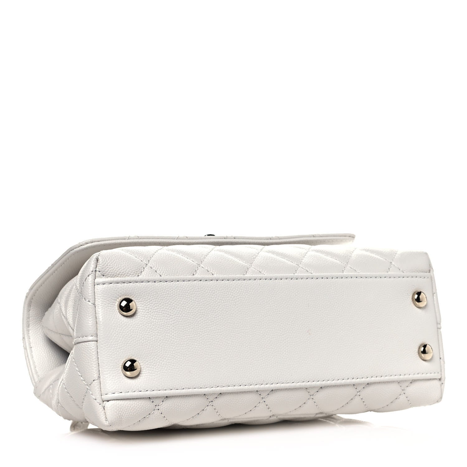 Chanel Caviar Quilted Mini Coco Handle Flap White 4 of 11