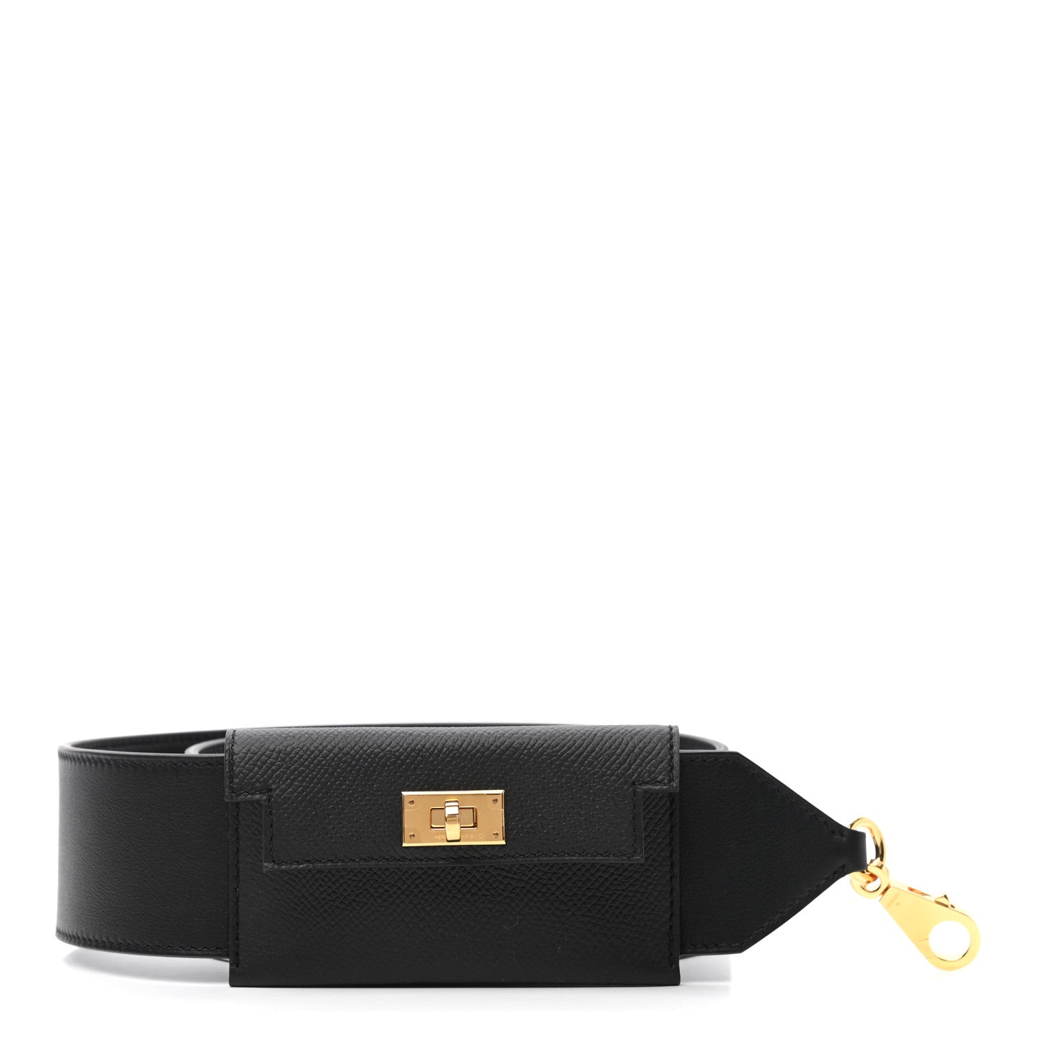 Hermes Swift Epsom Pocket Kelly Shoulder Strap Black 1 of 4