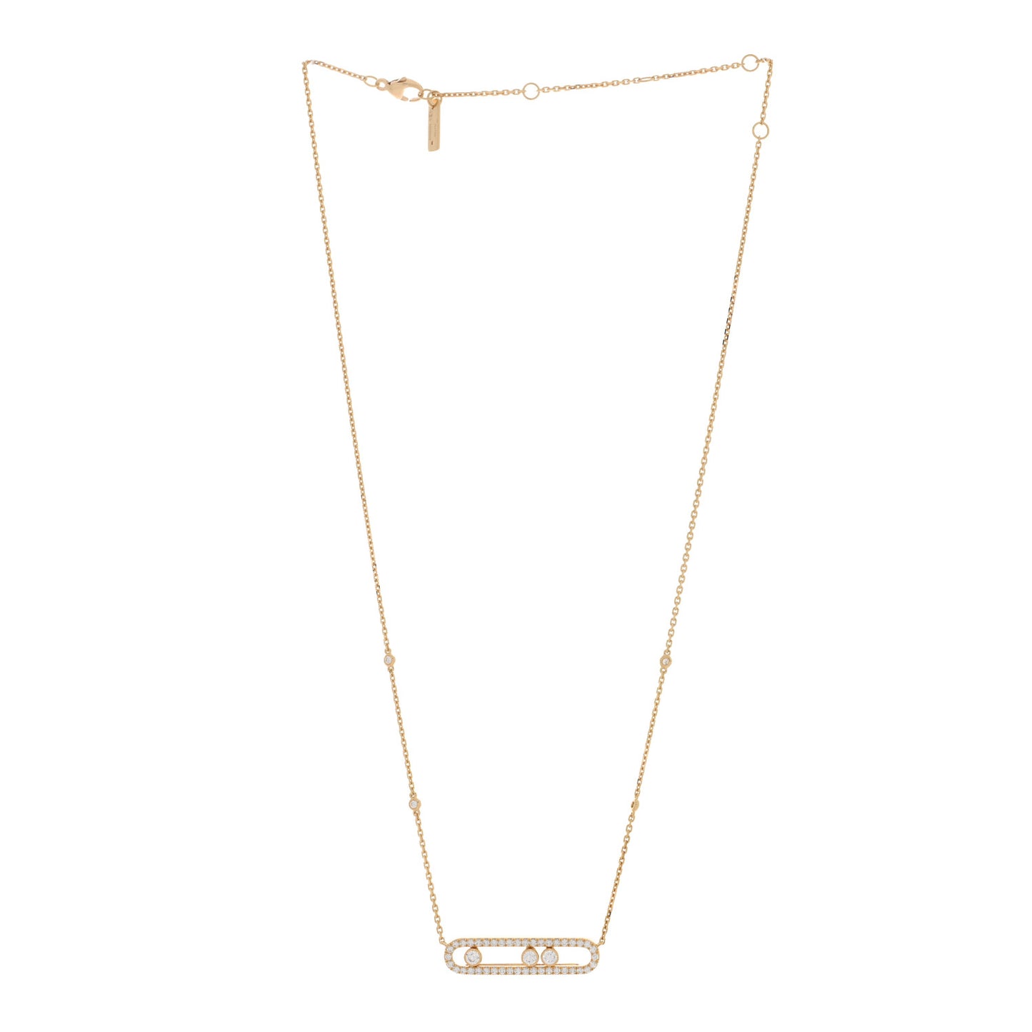 18K Yellow Gold Diamond Large Move Classic Pave Necklace
