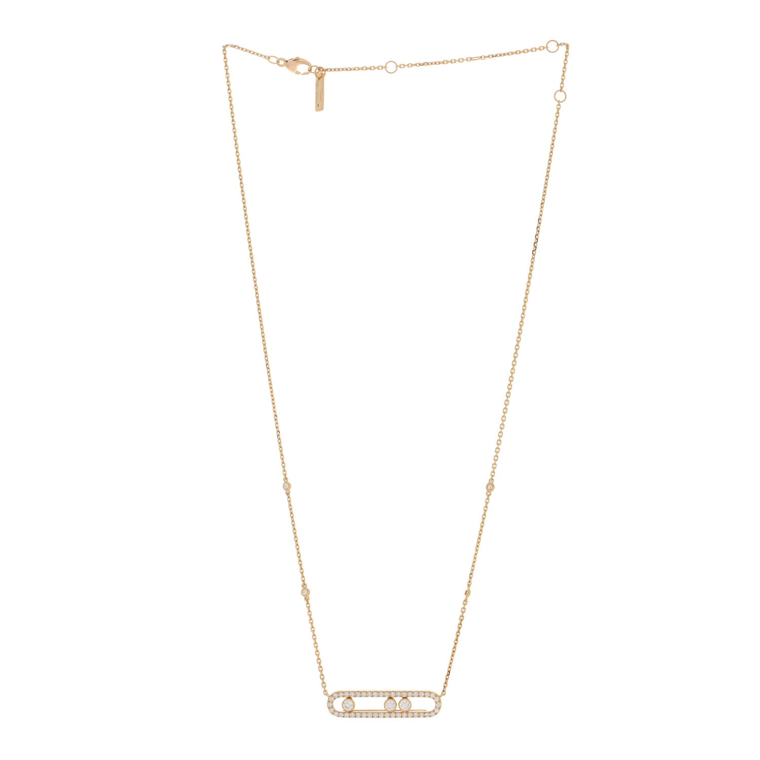 Messika 18K Yellow Gold Diamond Large Move Classic Pave Necklace 3 of 5