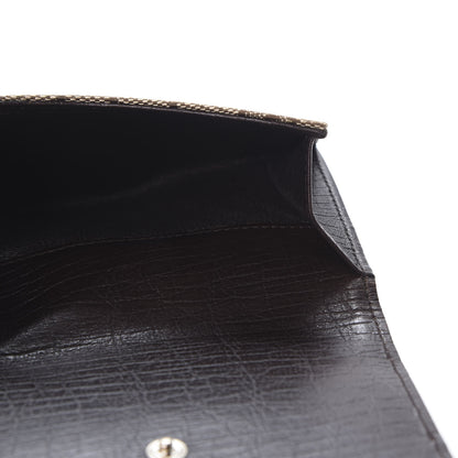 Gucci Monogram Web Hasler French Flap Wallet Brown 10 of 14