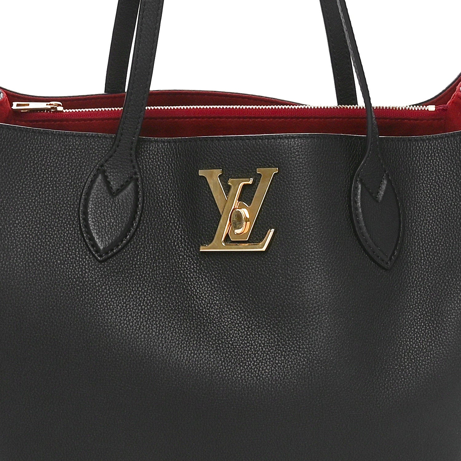 Louis Vuitton Grained Calfskin Lockme Shopper Black 5 of 10