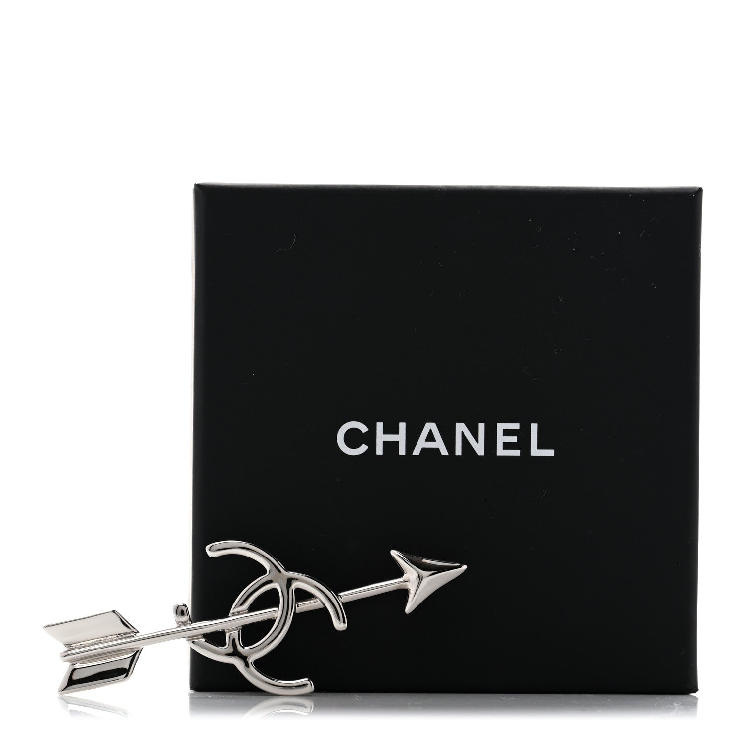 Chanel Metal CC Arrow Brooch Pin Silver 5 of 5