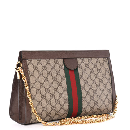 Gucci GG Supreme Monogram Web Medium Ophidia Chain Shoulder Bag Brown 3 of 11