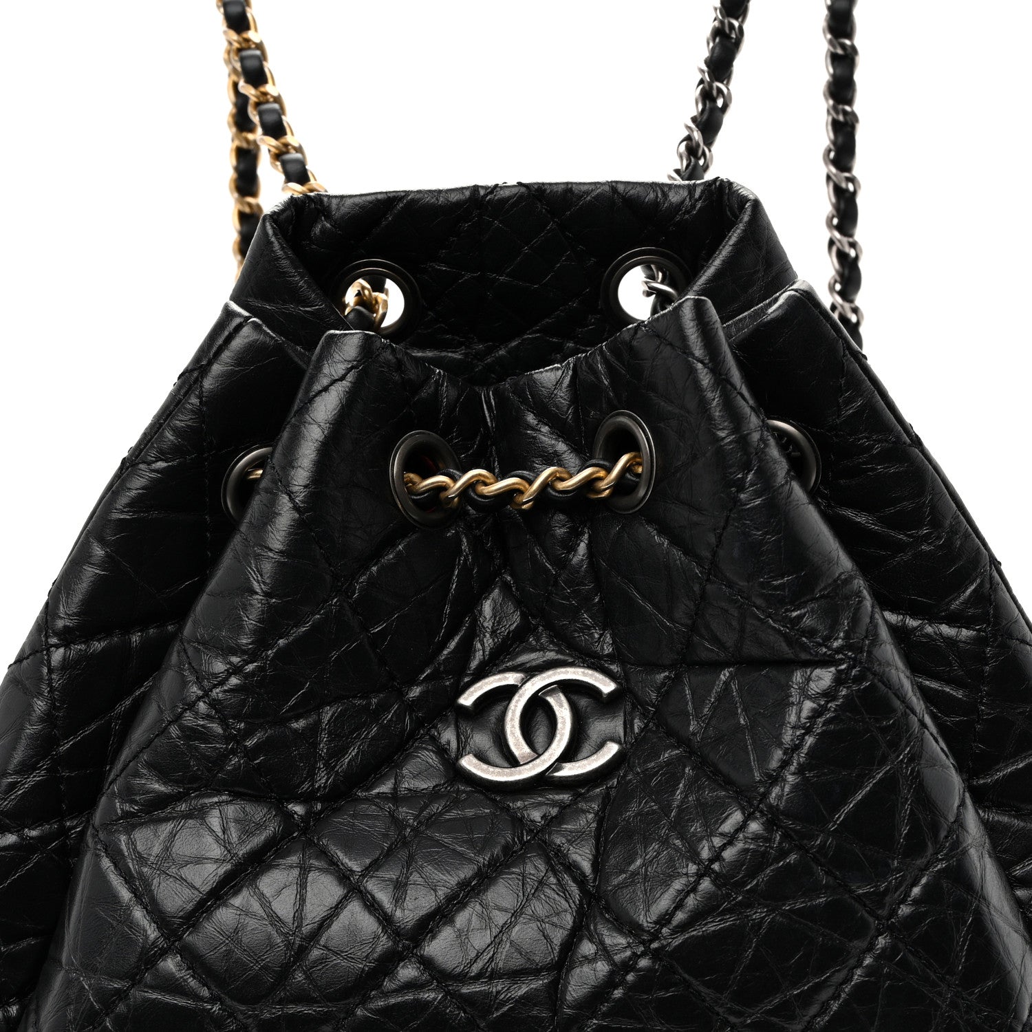 Chanel Aged Calfskin Quilted Small Gabrielle Backpack Black 8 of 11