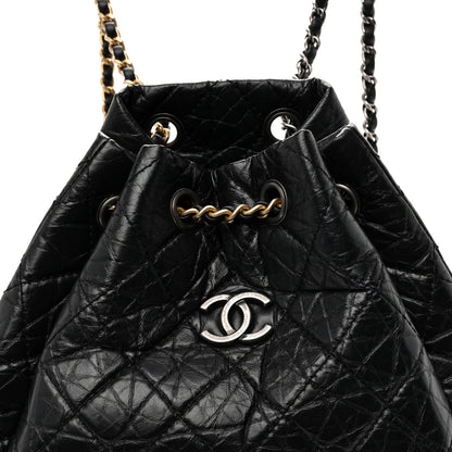 Chanel Aged Calfskin Quilted Small Gabrielle Backpack Black 8 of 11