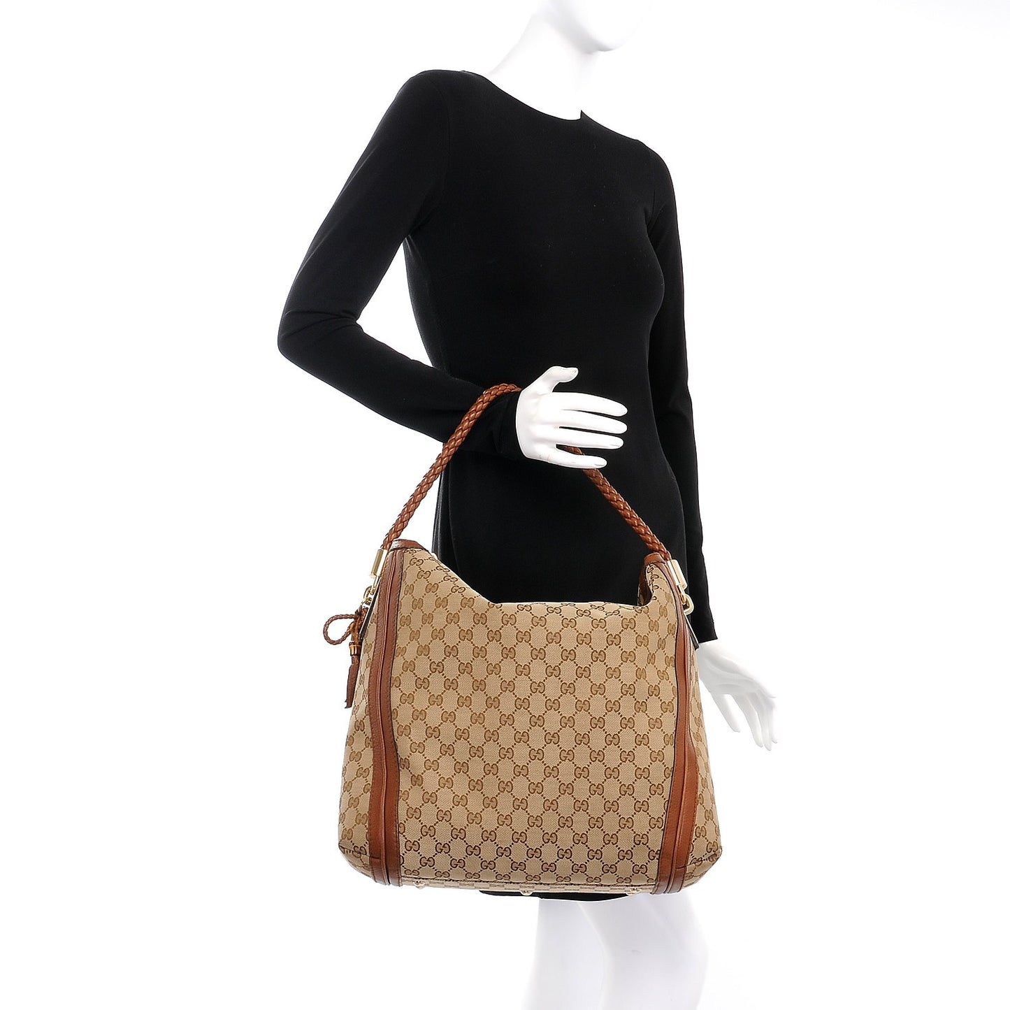 Monogram Cellarius Calfskin Large Bella Hobo Beige Ebony Cuir