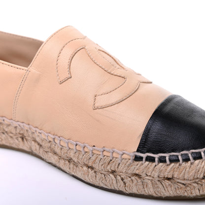 Chanel Lambskin CC Espadrilles 39 Beige Black 11 of 18
